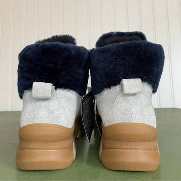 NWT Montelliana 1965 BUCANEVE Fleece Lined Lace Up Boots in Light Grey Suede - Picture 6 of 15